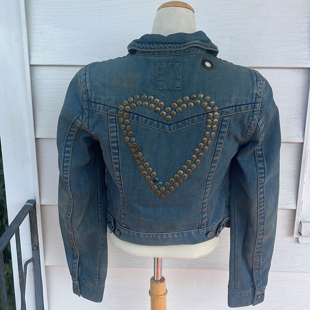 COPY - Free People Oil Heart Studded Denim Jean Jacket S